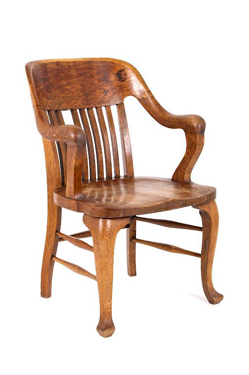 Appraisal: Early American Office Chair Quarter Sawn Oak Included in this