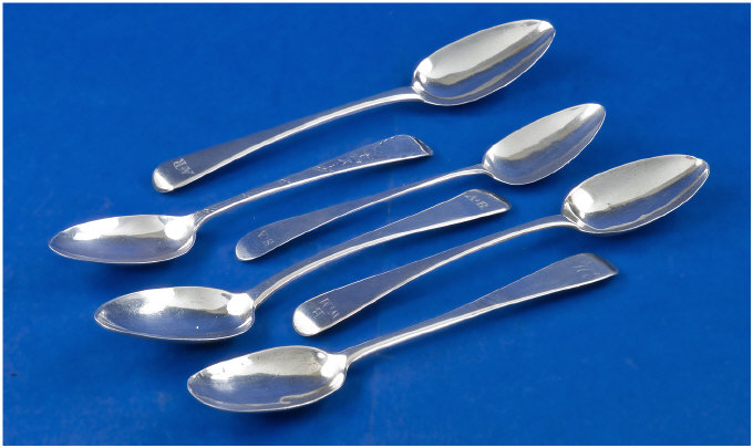 Appraisal: Six Silver Teaspoons Various makers and dates from to