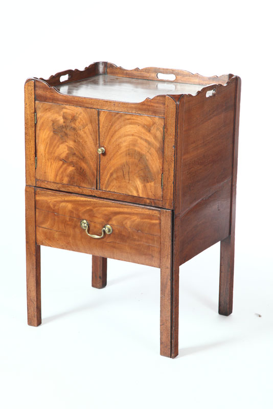 Appraisal: GEORGE III COMMODE STAND English late th century mahogany and