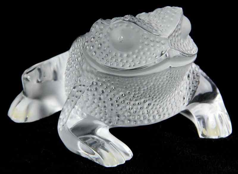 Appraisal: Lalique Art Glass Frogclear and frosted glass signed ''Lalique France