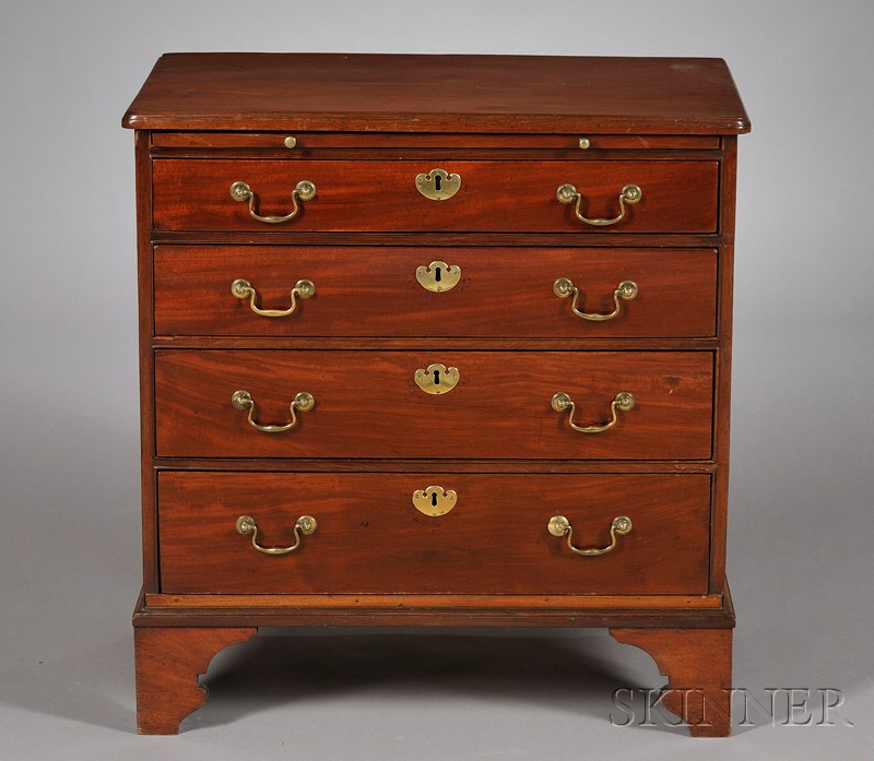 Appraisal: Georgian Mahogany Diminutive Dressing Chest th century rectangular top with