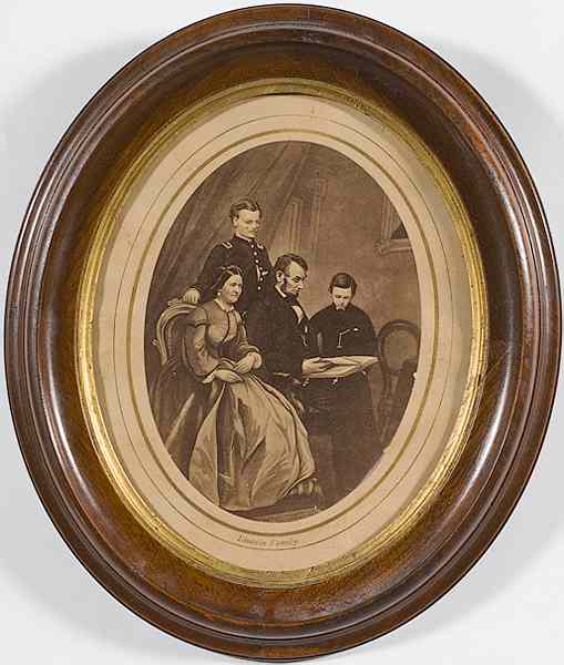 Appraisal: Three Abraham Lincoln Engravings Lot of engravings in oval frames