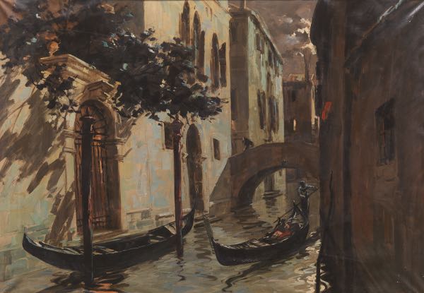 Appraisal: COSIMO PRIVATO ITALIAN - x Notturno Venetian canal Oil on