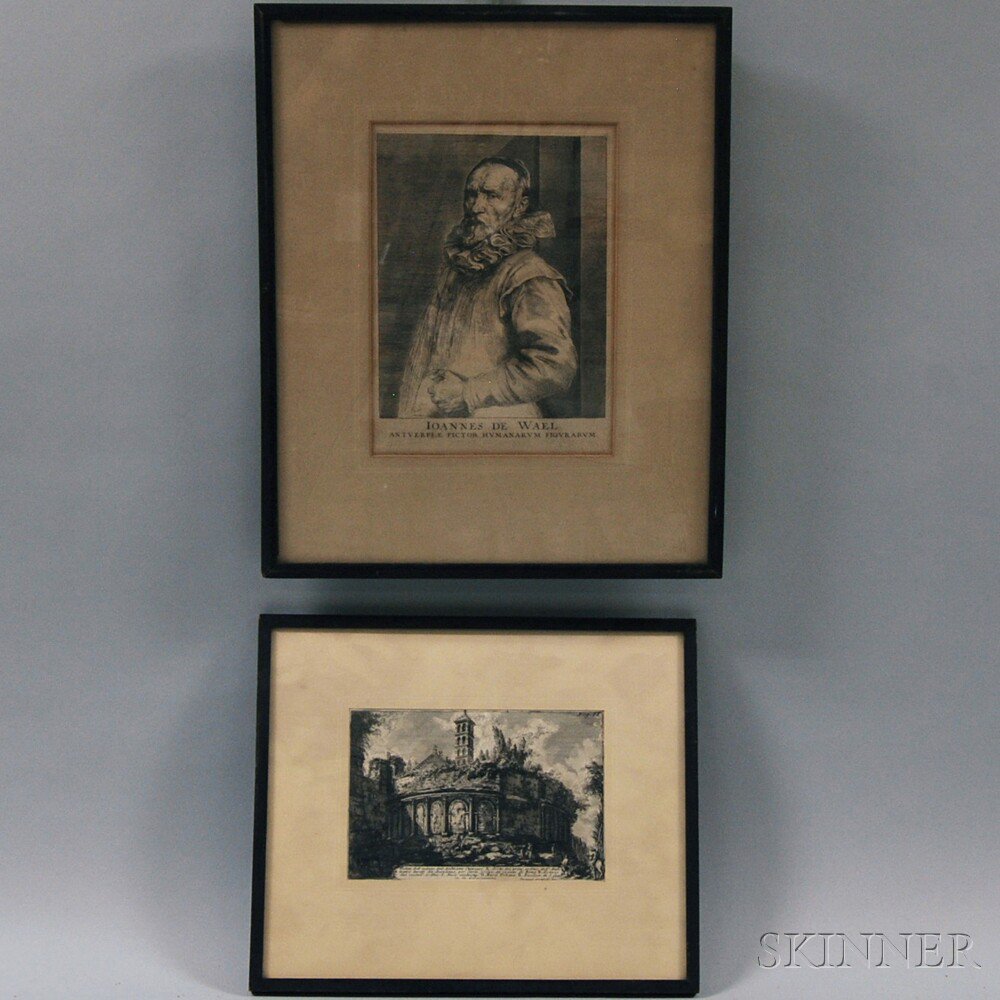 Appraisal: Two Framed Prints Anthony van Dyck Dutch - Joannes de