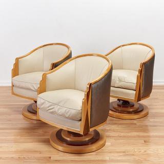 Appraisal: Set Manner of Jules Leleu captain's chairs Set Manner of