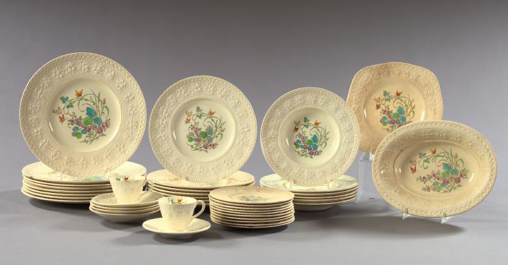 Appraisal: Forty-Piece Wedgwood Embossed Queen's Ware Partial Service for Ten Persons