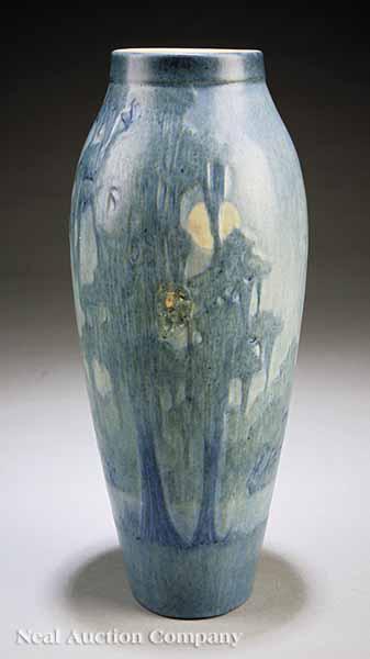 Appraisal: A Large Newcomb Pottery Satin Glaze Vase decorated by Anna