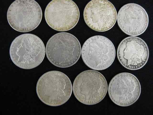 Appraisal: Morgan Silver Dollars to mixed mostly X F to A