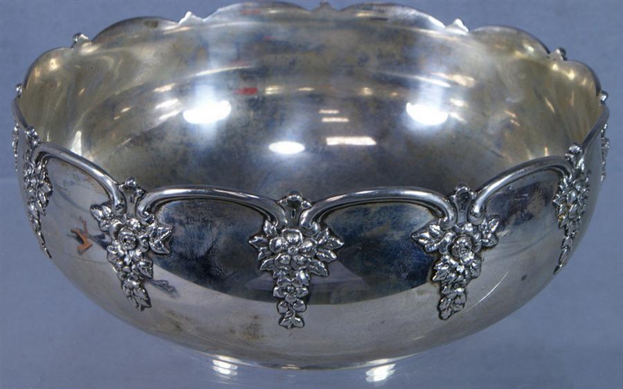 Appraisal: Tiffany Co Makers sterling silver bowl with floral drapery border