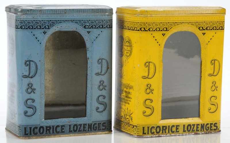 Appraisal: Lot of Pre- Licorice Lozenges Display Tins Description Both D