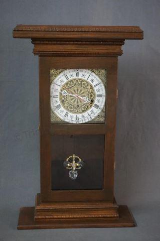 Appraisal: Custom Made Mahogany Battery Operated Mantle Clock Custom hand made