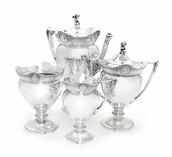 Appraisal: An American Sterling Silver Tea Service Gorham th century in