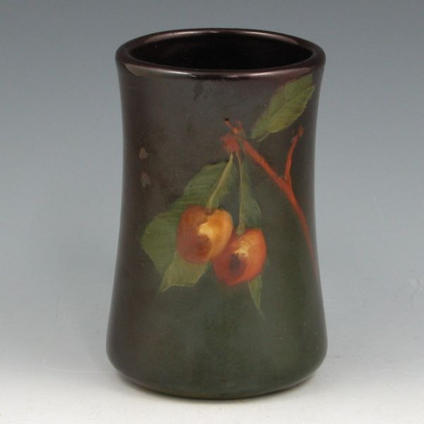 Appraisal: Weller Louwelsa mug with cherry decoration Marked Weller Louwelsa Restored