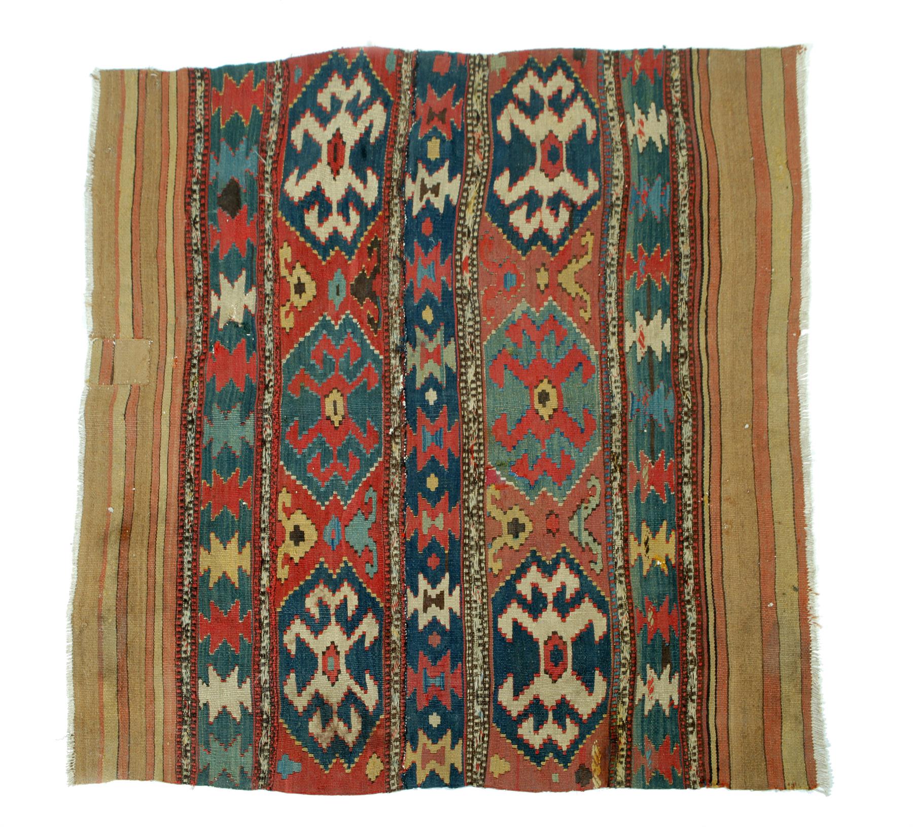 Appraisal: ORIENTAL SADDLE BAGFACE Late th century Flat woven Caucasian in