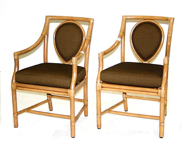 Appraisal: A set of five rattan armchairs McGuire Furniture Company st