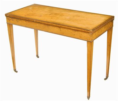 Appraisal: A late th century satinwood card table the rectangular hinged