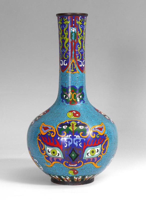 Appraisal: LARGE CHINESE CLOISONNE VASE Foliate and figural motifs measures ''