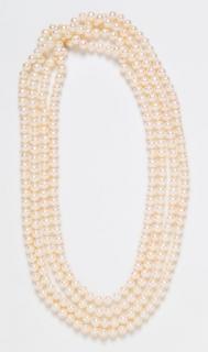 Appraisal: A Single Strand Cultured Pearl Ziegfield Collection Longstrand Necklace Tiffany