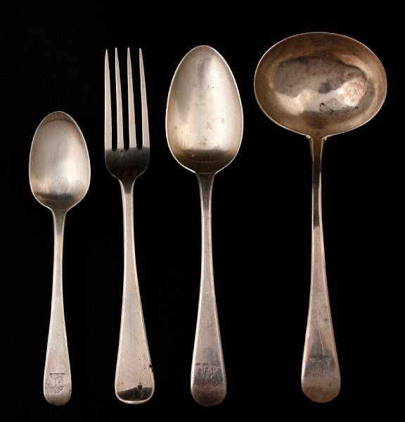 Appraisal: A George III-William IV silver assembled partial flatware setVarious makers