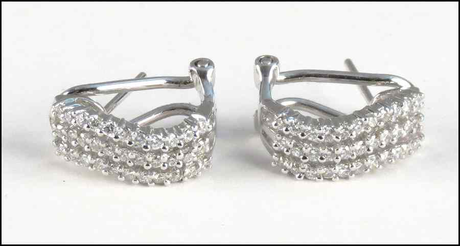 Appraisal: PAIR OF DIAMOND AND KARAT WHITE GOLD EARRINGS Round diamonds