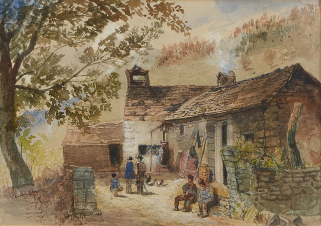 Appraisal: HENRY PERLEE PARKER - The farmyard watercolour x Sanders of