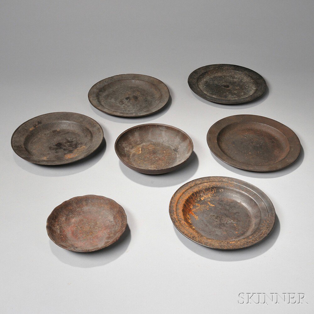 Appraisal: Seven Cast Iron Plates America late th early th century