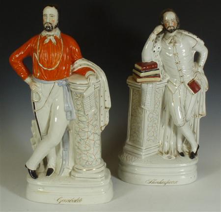 Appraisal: Two large Staffordshire figures of Garibaldi and Shakespeare each figure