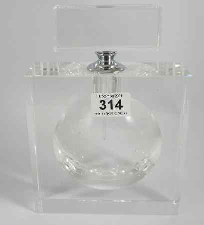 Appraisal: Large Crystal Bottle Square height cm Square Boxed