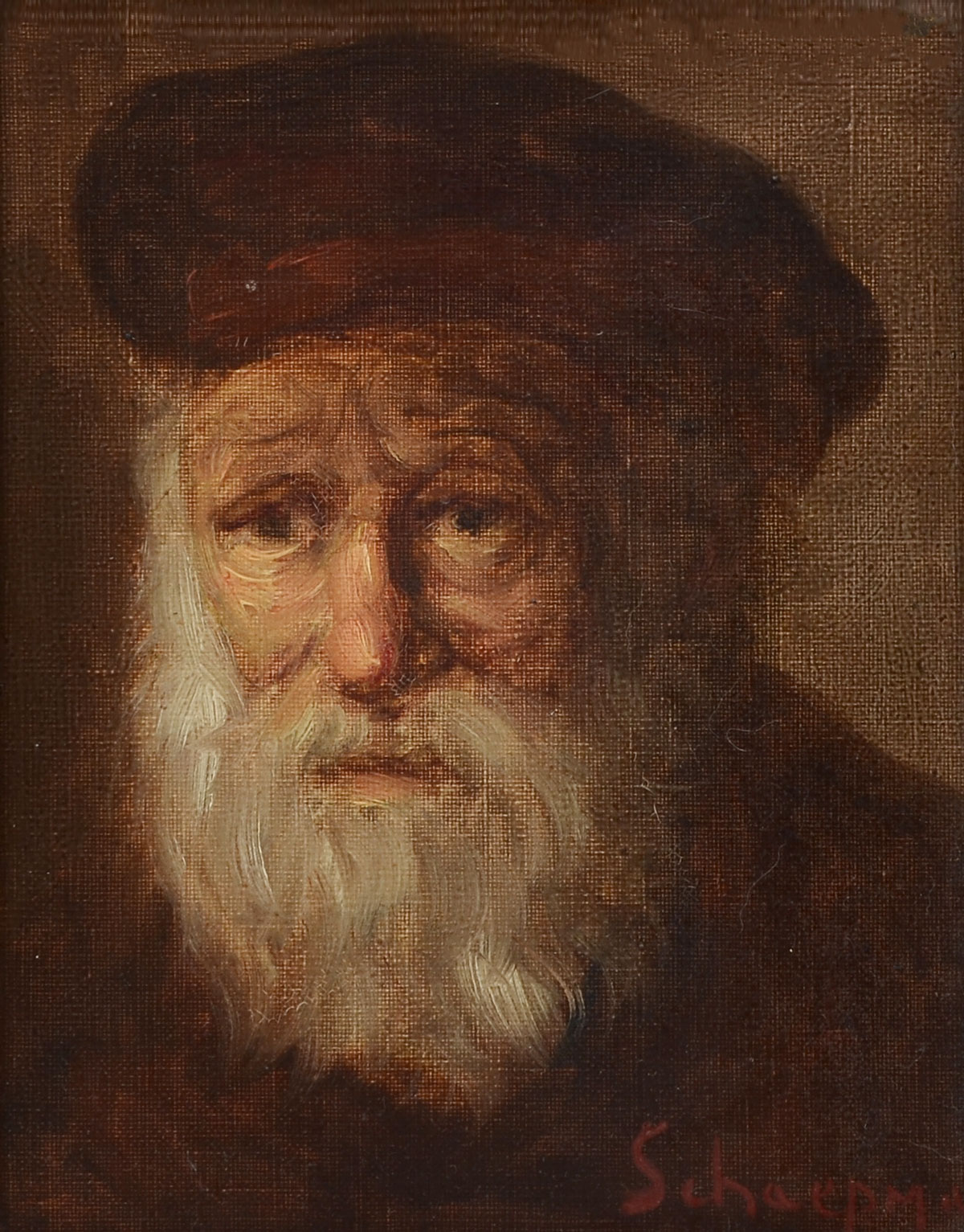 Appraisal: ILLEGIBLY SIGNED PORTRAIT PAINTING OF A RABBI O C ''