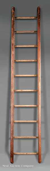 Appraisal: An Antique American Cedar Library Ladder th c fitted with