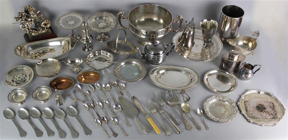 Appraisal: QUANTITY OF SILVERPLATE including a Reed Barton large circular gadrooned