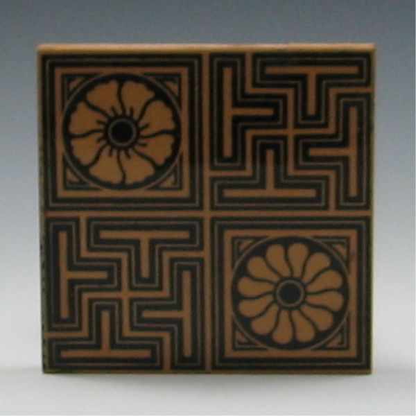 Appraisal: Minton Decorative Tile tile has applied backing covering any marks