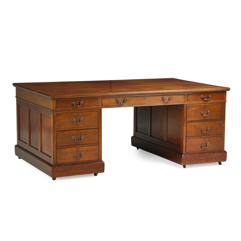 Appraisal: GEORGE III WRITING DESK Mahogany with paneled sides and wine