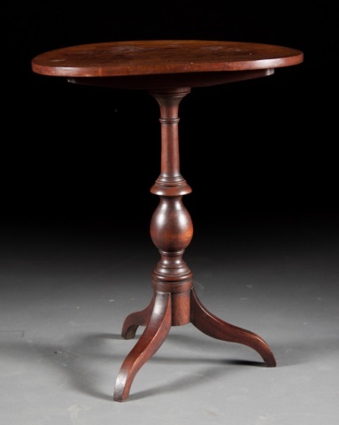 Appraisal: Federal cherrywood tilt-top candlestand late th century probably Pennsylvania oval