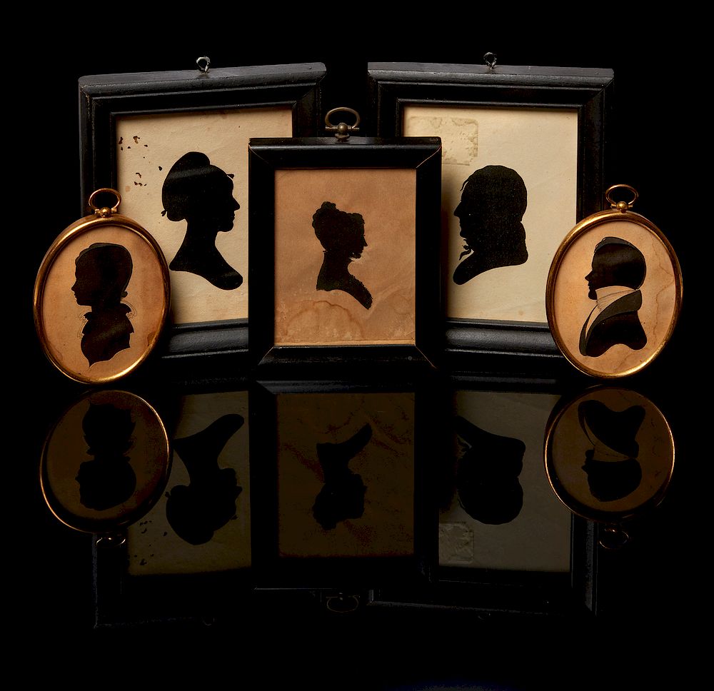 Appraisal: Five Silhouette Portraits Lot of five assorted framed silhouettes two