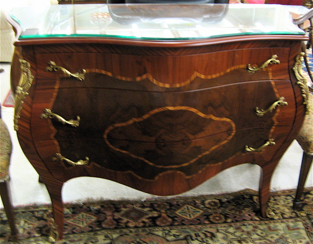 Appraisal: LOUIS XV STYLE BOMBE COMMODE having three large drawers together