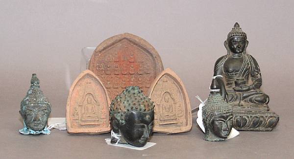 Appraisal: A group of eight Buddhist motif objects Including a Himalayan