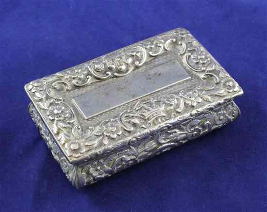 Appraisal: An early Victorian silver snuff box by Joseph Wilmore of