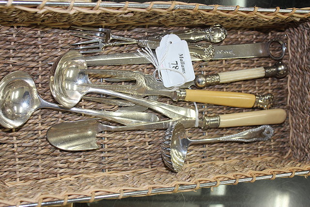 Appraisal: A GEORGIAN SILVER PICKLE FORK a pair of silver plated