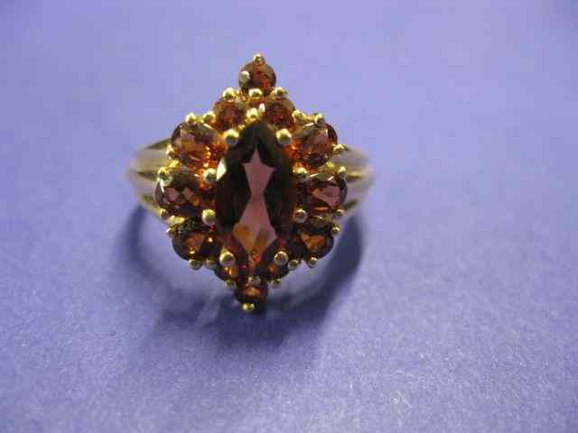 Appraisal: Garnet Ring cluster of vivid gems totaling over carats in