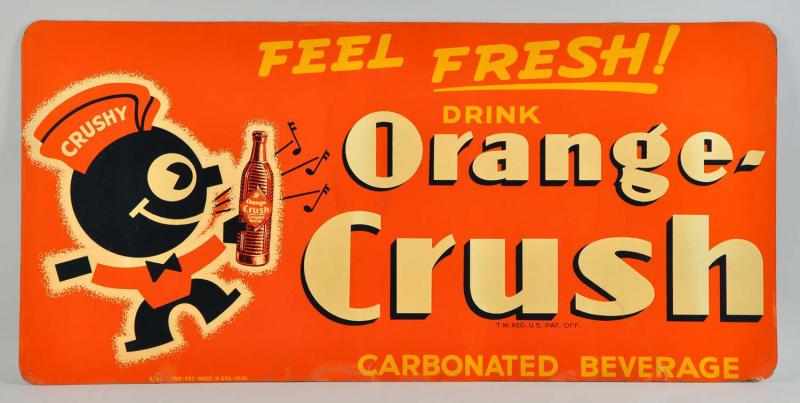 Appraisal: Masonite Orange Crush Sign Description Great graphics with very large