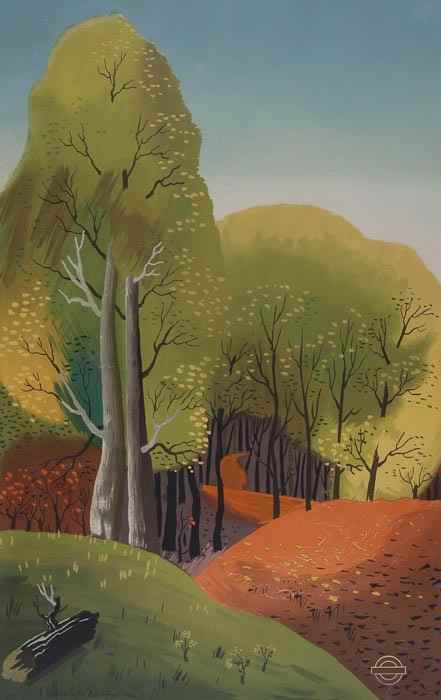 Appraisal: KAUFFER Edward McKnight - LONDON UNDERGROUND AUTUMN lithograph in colours