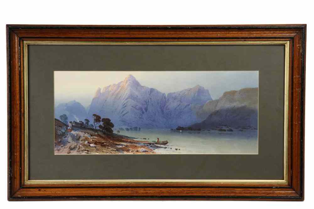 Appraisal: WATERCOLOR - Lake Scene in the Dolomites initialed 'FGD' lower