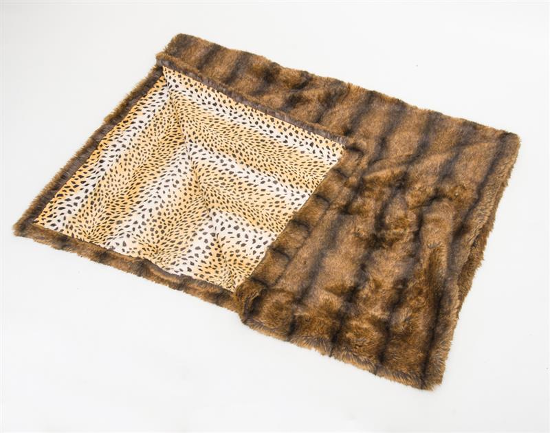 Appraisal: FAUX FUR THROW With an ocelot interior x in Property