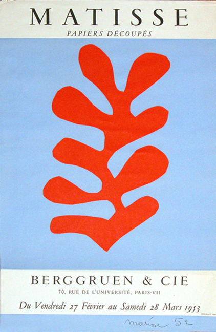 Appraisal: a Matisse Original Color Lithographic Poster for Exhibition Papiers Decoupes