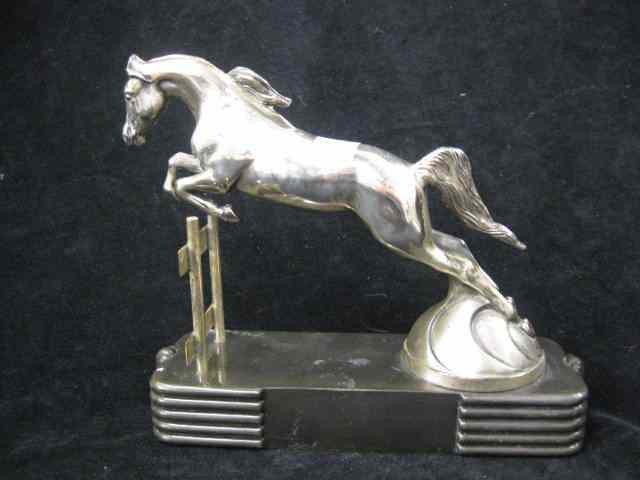 Appraisal: Art Deco Silverplate Figurine of a Horsejumping '' excellent