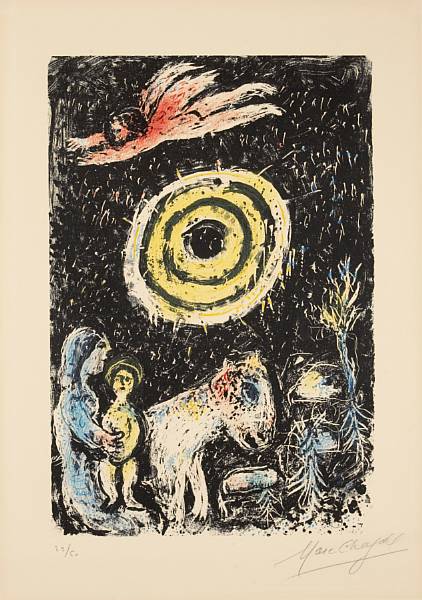 Appraisal: Marc Chagall Russian French - Winter Sun M Lithograph printed