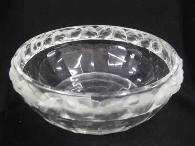 Appraisal: Lalique Crystal ''Mesanges'' Bowl frosted bird decor '' diameter signed