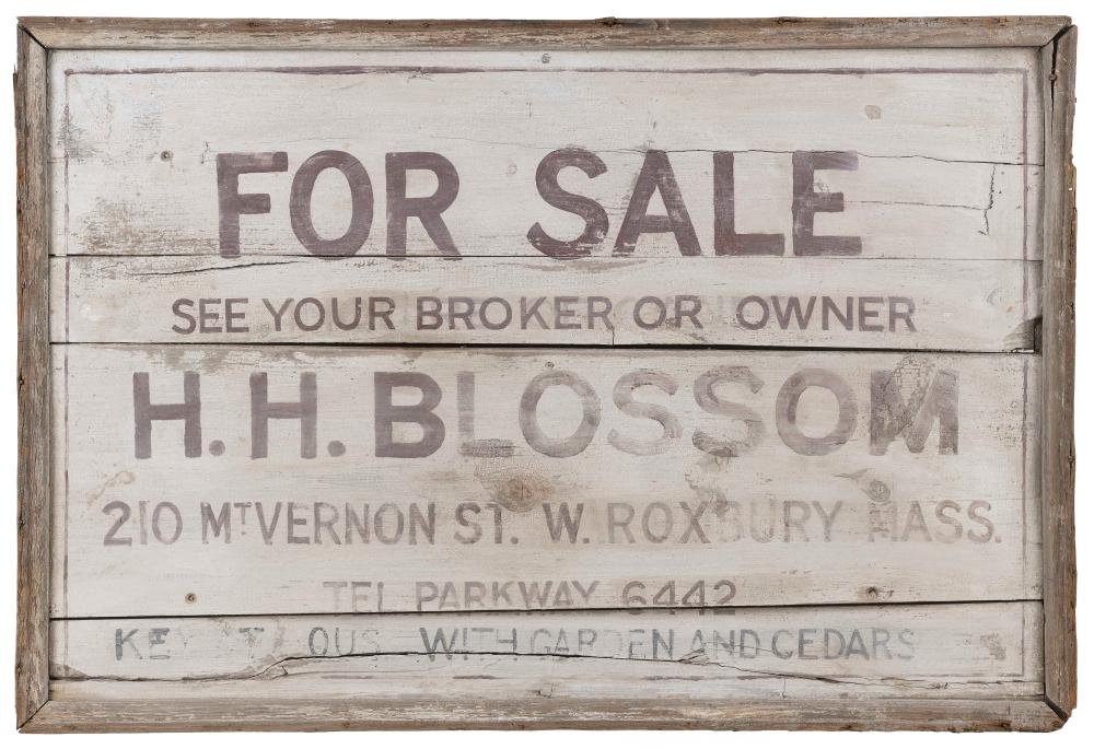 Appraisal: WOODEN REAL ESTATE SIGN MID- TH CENTURY HEIGHT WIDTH WOODEN