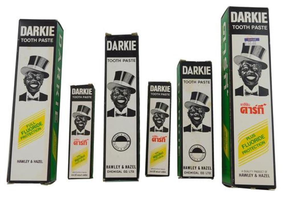 Appraisal: BLACK AMERICANA Six boxes of Darkie Toothpaste by Hawley Hazel